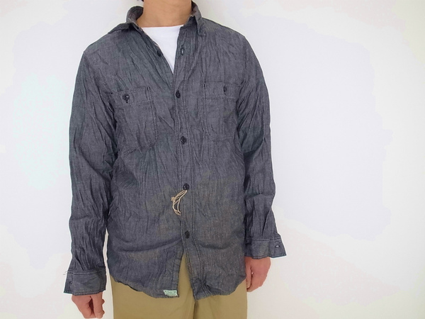 orslow BLACK SHAMBRAY WORK SHIRT (オアスロー　ブラックシャンブレーワークシャツ)