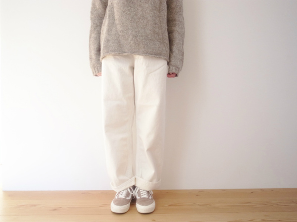 orslow HIGH RISE DENIM PANTS WHITE