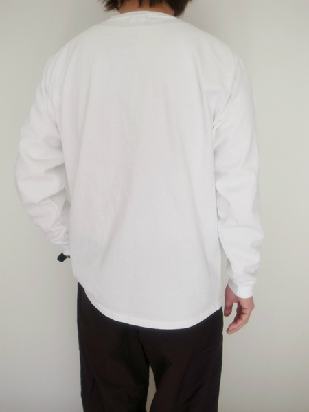 GOOD WEAR L/S CREW POKET TEE WHITE