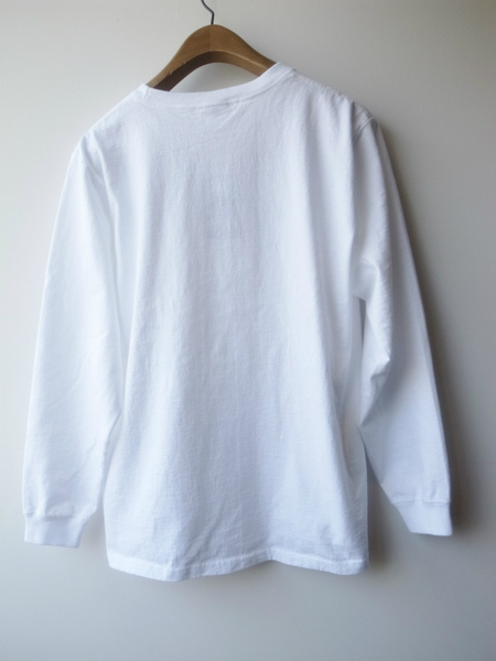 GOOD WEAR L/S CREW POKET TEE WHITE