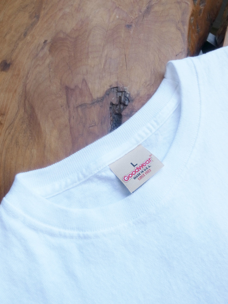 GOOD WEAR L/S CREW POKET TEE WHITE