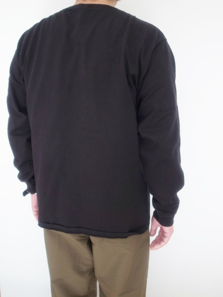 GOOD WEAR L/S CREW POKET TEE BLACK