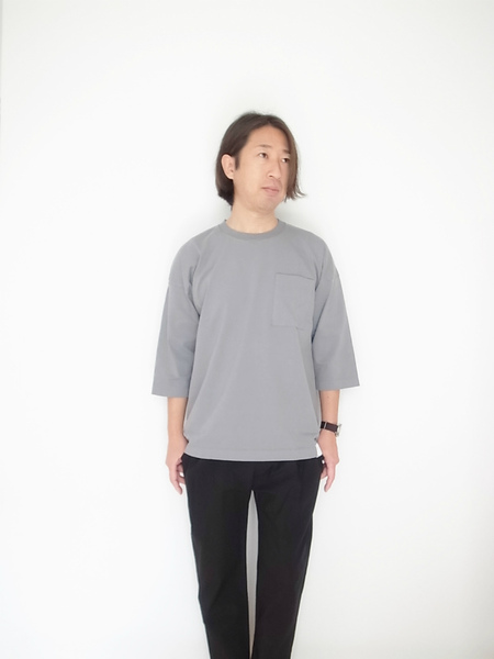 BETTER AMERICAN COTTON 3/4 SLEEVE CREW NECK GREY