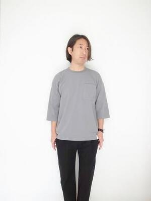 BETTER AMERICAN COTTON 3/4 SLEEVE CREW NECK GREY