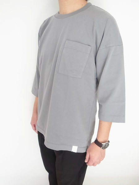 BETTER AMERICAN COTTON 3/4 SLEEVE CREW NECK GREY