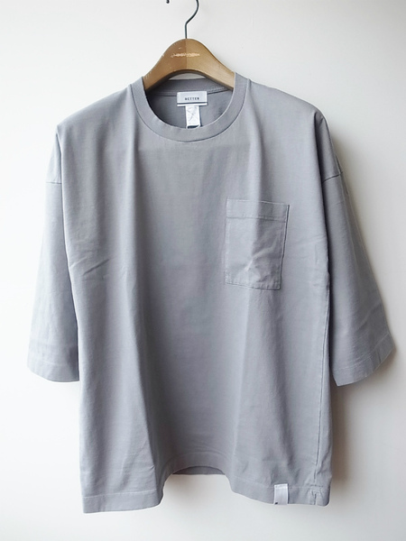 BETTER AMERICAN COTTON 3/4 SLEEVE CREW NECK GREY