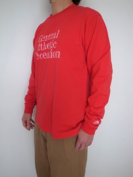 THE NORTH FACE GAR TYPOGRAPHIC L/S TEE TRレッド