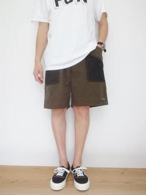 WILD THINGS N/Pu BIG POKET MESH SHORTS OLIVE