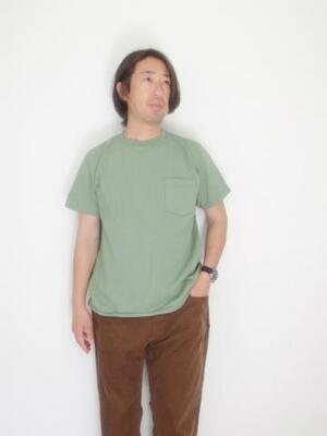 GOOD WEAR S/S  POKET TEE USED GREEN