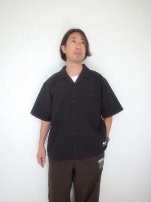 WILD THINGS OPEN COLLER POCKET SHIRT BLACK