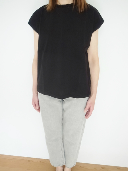 Ordinary fits ladys DROP TEE BLK