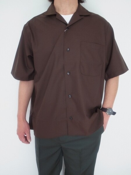 Manual Alphabet T/W/R TROPICAL S/S OPEN COLLAR SHI