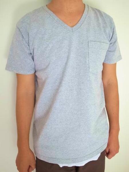 GOOD WEAR SS V-NECK POKET TEE OXFORD