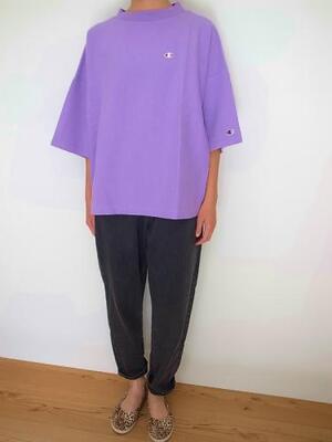 Champion REVERSE WEAVE MOCK NECK  T-SHIRT ペールパープル
