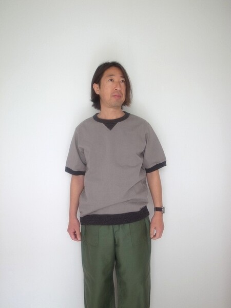 Jackman Dotume Rib T-shirt Moss Gray×HBK