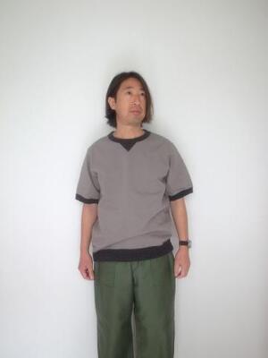 Jackman Dotume Rib T-shirt Moss Gray×HBK