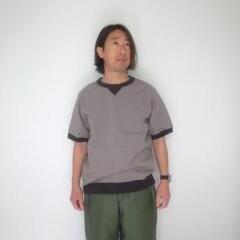Jackman Dotume Rib T-shirt Moss Gray×HBK