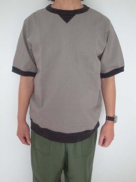 Jackman Dotume Rib T-shirt Moss Gray×HBK