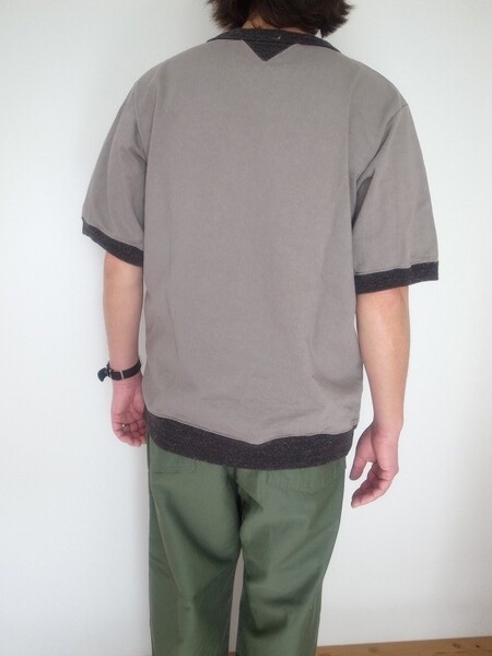 Jackman Dotume Rib T-shirt Moss Gray×HBK