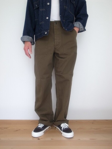 orslow VINTAGE FIT FATIGUE PANTS ARMY GREEN