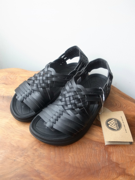 MALIBU SANDALS CANYON BLACK/BLACK VEGAN LETHER