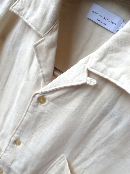 Manual Alphabet  ORGANIC GAUZE OPEN COLLAR SHT ECR