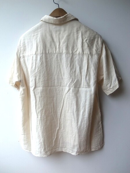 Manual Alphabet  ORGANIC GAUZE OPEN COLLAR SHT ECR