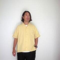 Manual Alphabet  ORGANIC GAUZE OPEN COLLAR SHT YEL