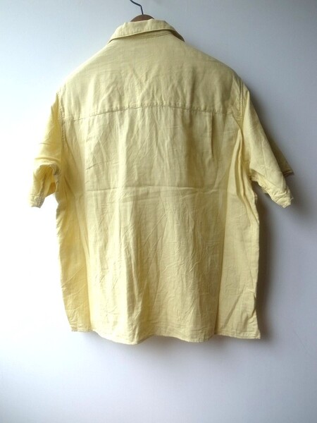 Manual Alphabet  ORGANIC GAUZE OPEN COLLAR SHT YEL
