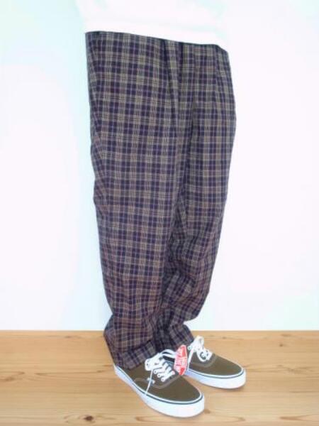 HEALTH ヘルス Easy pants #2 BLACK×BROWNCHECK