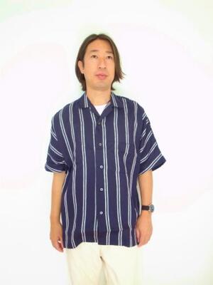 HEALTH ヘルス SUMMER SHIRTS ♯2 NAVY×WHITESTRIPE