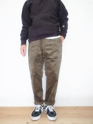 GRAMICCI CORDUROY LOOSE  TAPERED PANTS OLIVE
