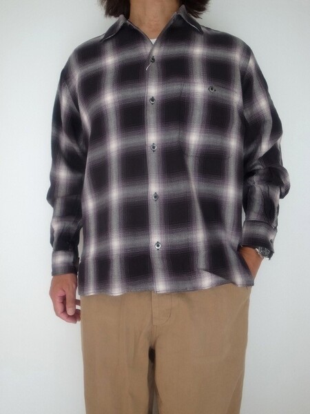 Manual Alphabet  OMBRE CHECK L/S SHIRTS MA-S-856