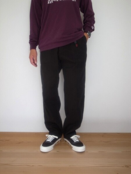 Gramicci LOOSE TAPERED RIDGE PANTS BLACK