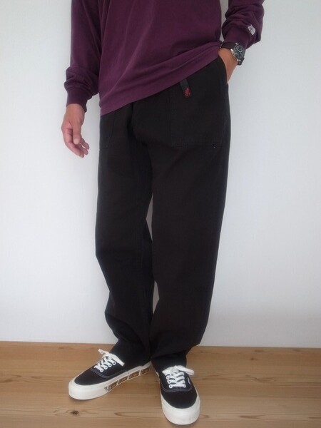 Gramicci LOOSE TAPERED RIDGE PANTS BLACK