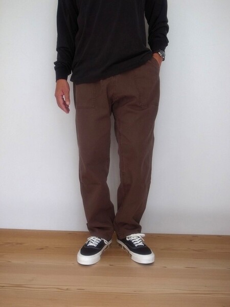 Gramicci LOOSE TAPERED RIDGE PANTS BROWN PIGMENT