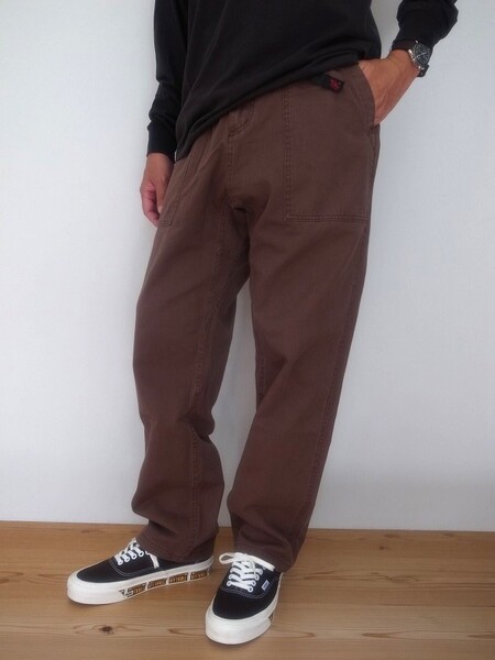 Gramicci LOOSE TAPERED RIDGE PANTS BROWN PIGMENT