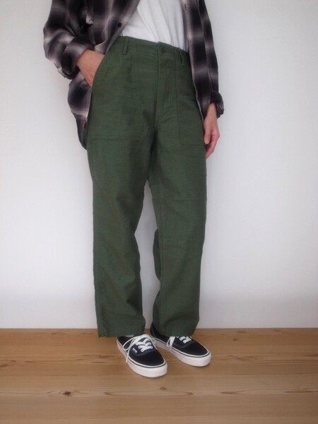 orslow SHORT LENGTH  US ARMY FATIGUE PANTS GREEN