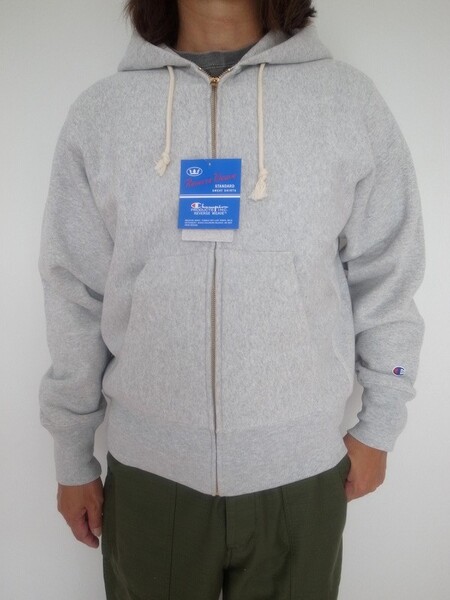Champion REVERSE WEAVE ZIPUP HOODED SHIRT シルバー