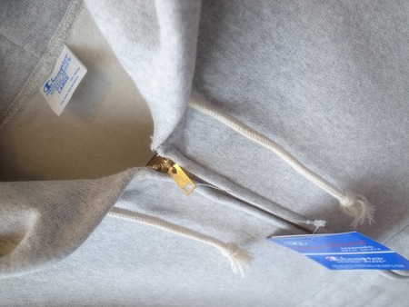 Champion REVERSE WEAVE ZIPUP HOODED SHIRT シルバー