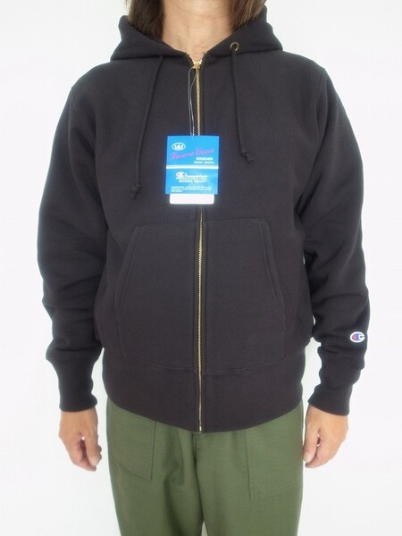 Champion REVERSE WEAVE ZIPUP HOODED SHIRT ブラック