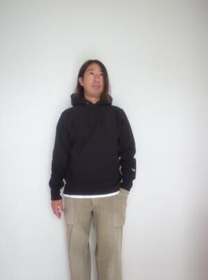 Champion REVERSE WEAVE PULLOVER HOODED SHIRT ブラック