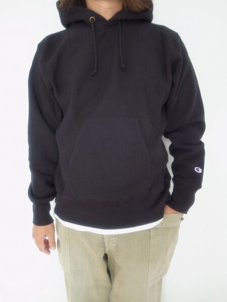 Champion REVERSE WEAVE PULLOVER HOODED SHIRT ブラック