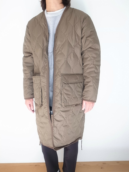 TAION  VNECK ZIP COAT D.OLIVE