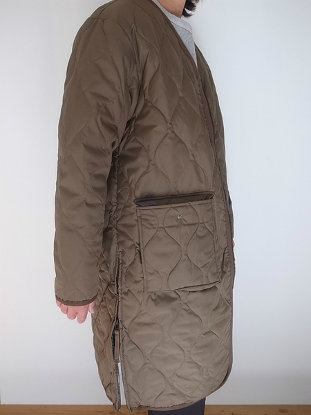 TAION  VNECK ZIP COAT D.OLIVE