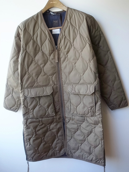 TAION  VNECK ZIP COAT D.OLIVE