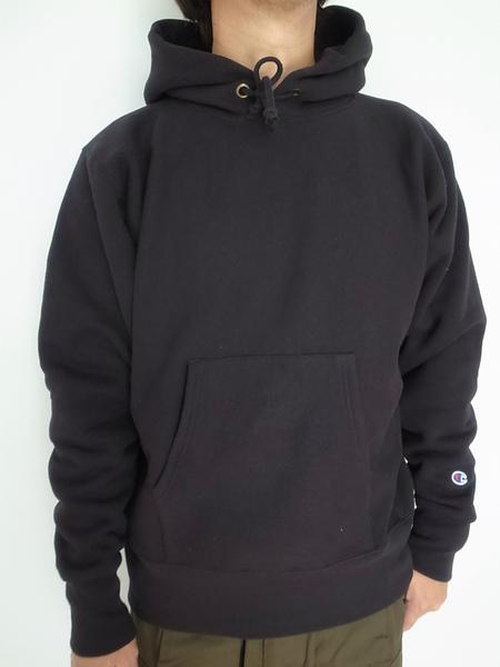 Champion REVERSE WEAVE PULLOVER HOODED SHIRT ブラック