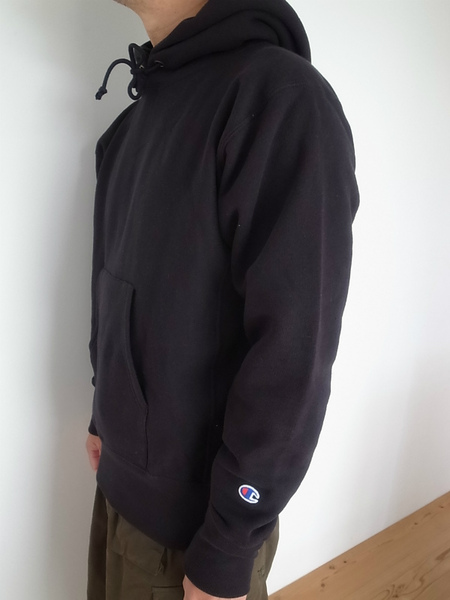 Champion REVERSE WEAVE PULLOVER HOODED SHIRT ブラック