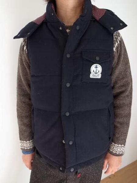 FIDELITY REVERSIBLE DOWN VEST HOOD　NVY