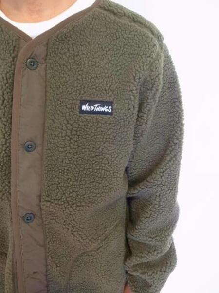 WILD THINGS FLUFFY BOA NO COLLAR JAKET OLIVE | DOWN THE LINE